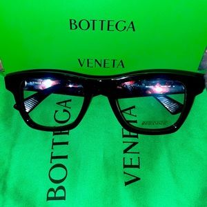 NEW Bottega Veneta BV1120O 001 Square Unisex Glasses